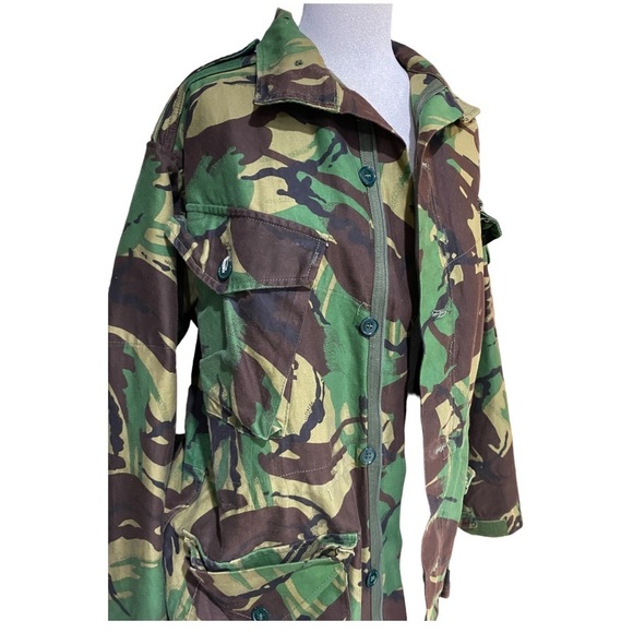 VINTAGE SMOCK COMBAT DPM NATO COLD WEATHER BUTTON FRONT W/ZIPPER DRAWSTRING BAND - Picture 1 of 12
